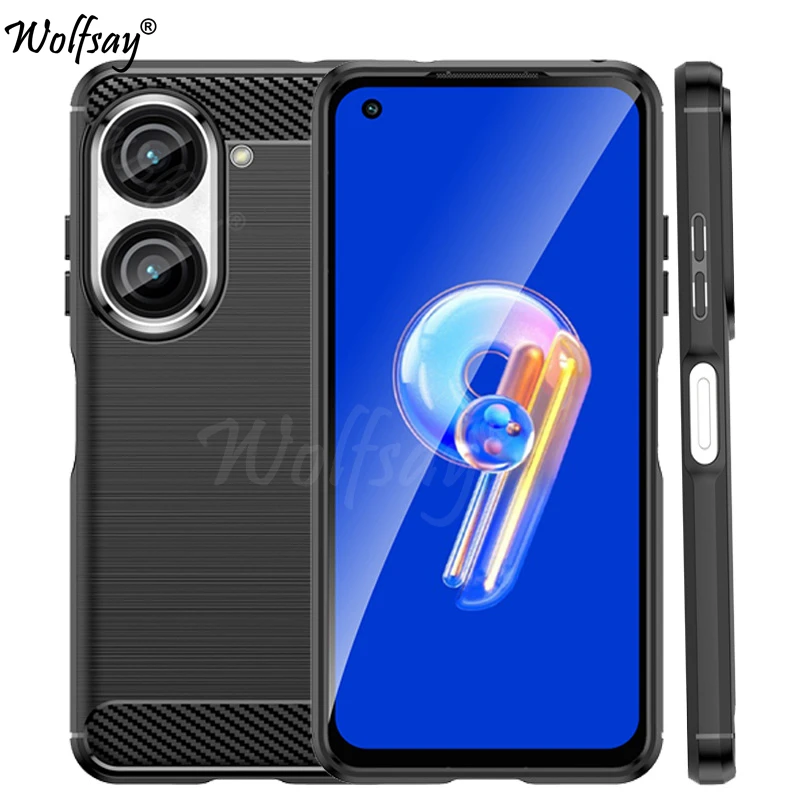 Per Asus Zenfone 10 Custodia Antiurto In Silicone Cover Posteriore In Fibra Di Carbonio Per Asus Zenfone 10 Custodia Per Asus Zenfone 10 Case 5.92 Pol