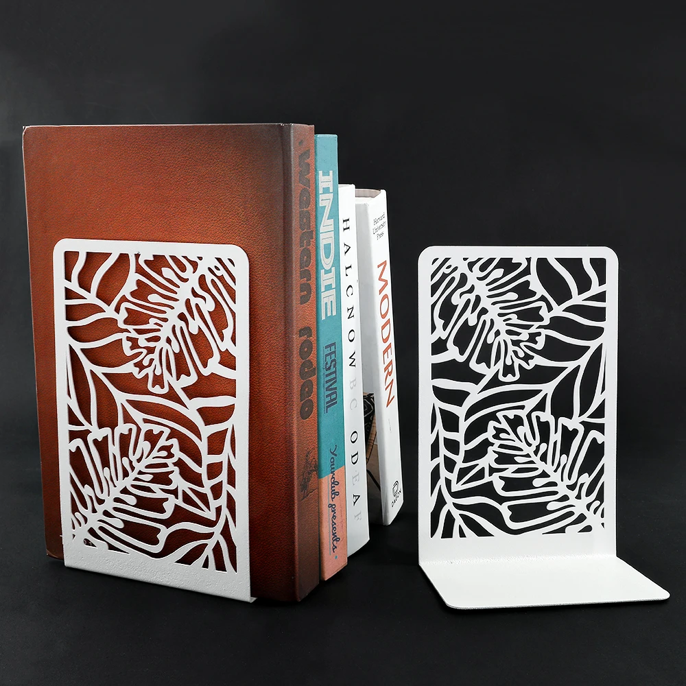2Pcs Banana Leaf Book Ends for Book Lovers Bookend for Heavy Books Home Book rack Holder Office Desktop Supplies for Woman Man 5