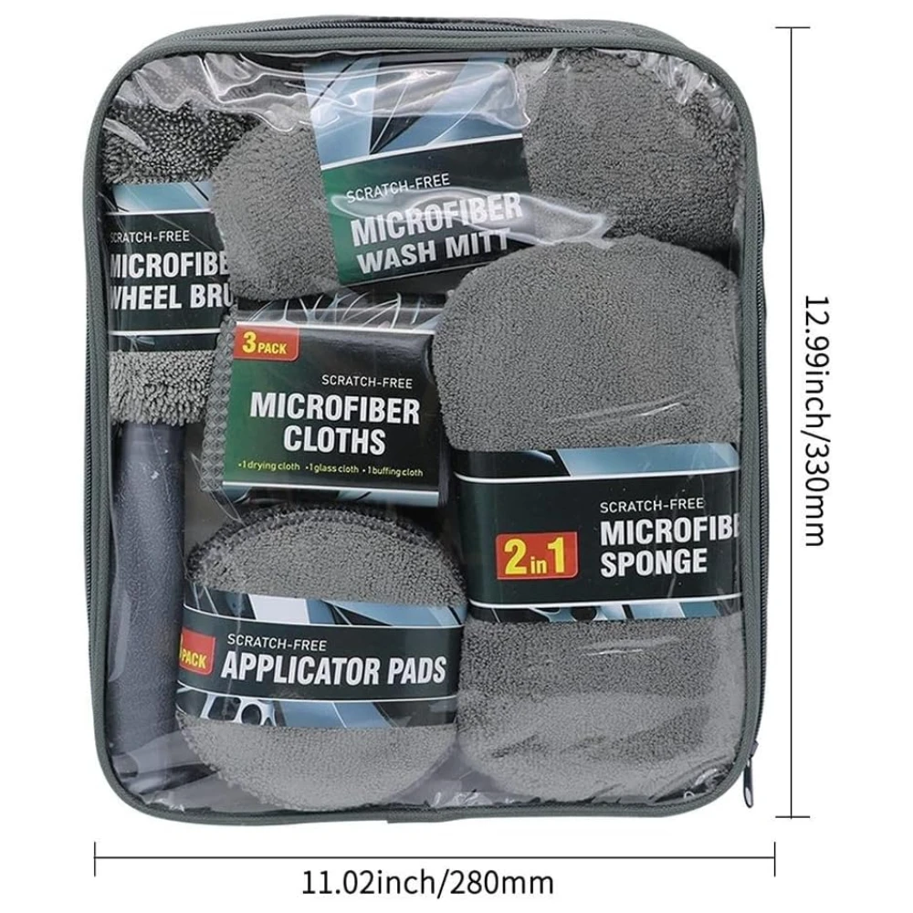 세차 수건 9피스 마이크로파이버 세차 청소 키트 자세히 도구 세트 자동차 청소용 내부 외부 여닫이창