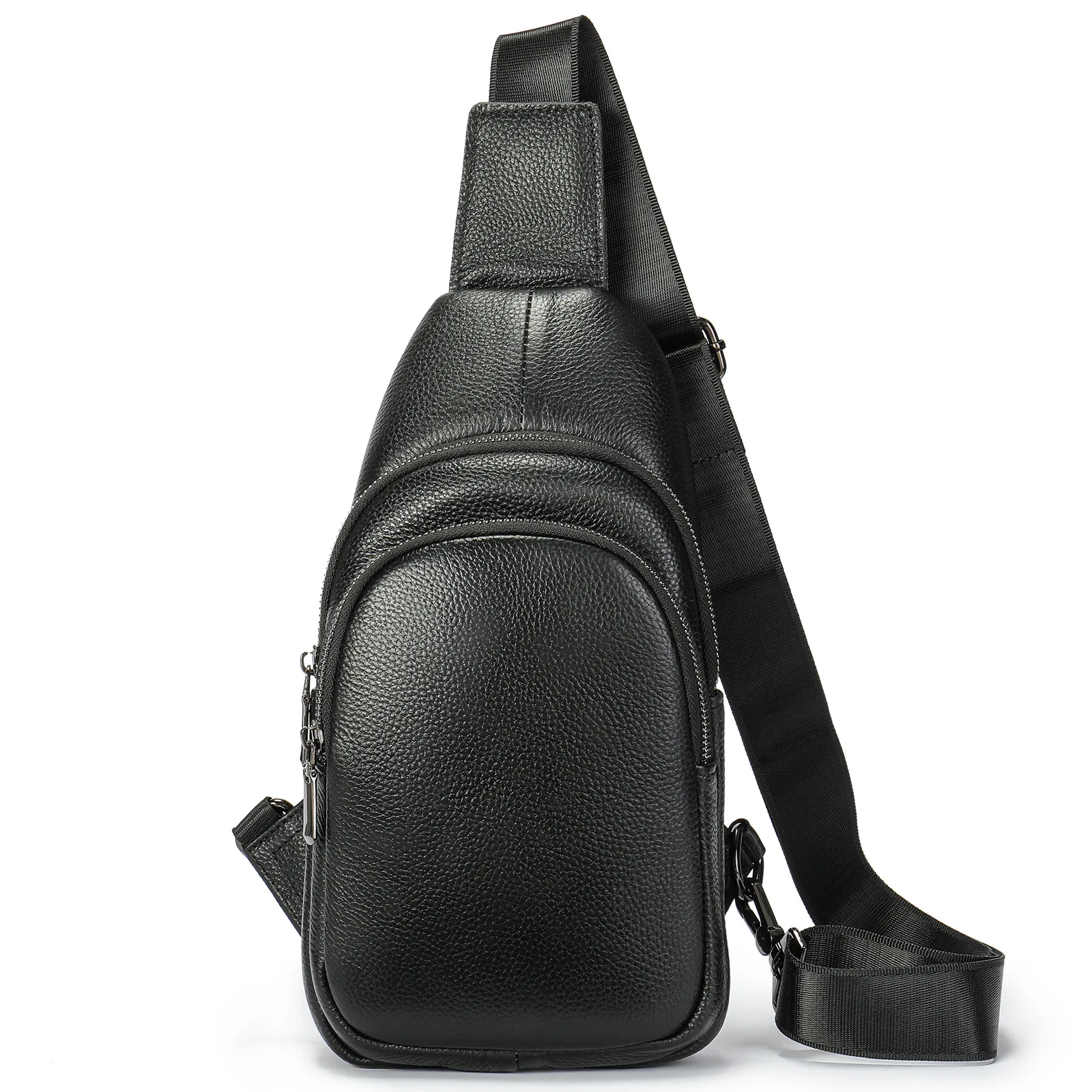 Men's Chest Bag 100% Cowhide Shoulder bag Messenger Bag Sling Bags Travel Handbag Black designer bag Crossbody Bags Leather bag
