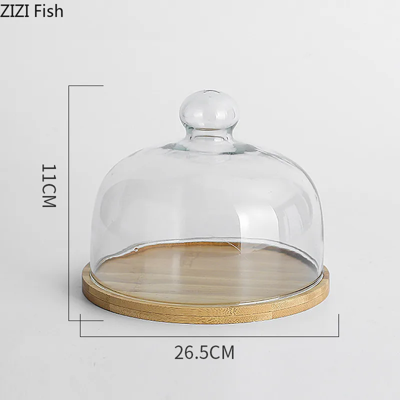 Plato tarta quesera cristal plato madera ken 20 x 18,5cm