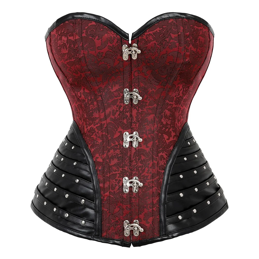 

Women Gothic Corset And Bustiers Top Steel Boned Body Shaper Waist Cincher Sexy Lingerie Overbust Corset Vintage Fashion