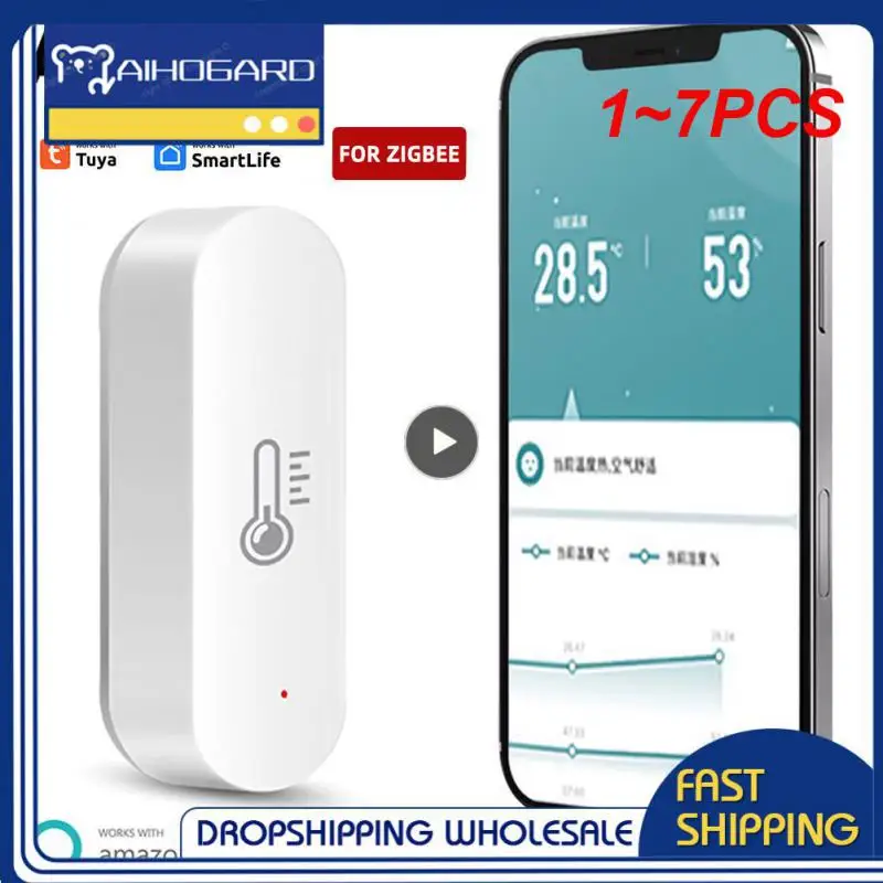 

1~7PCS Tuya Temperature Humidity Sensor Monitoring Reminder Temperature Humidity Via Smart Life Alexa Home