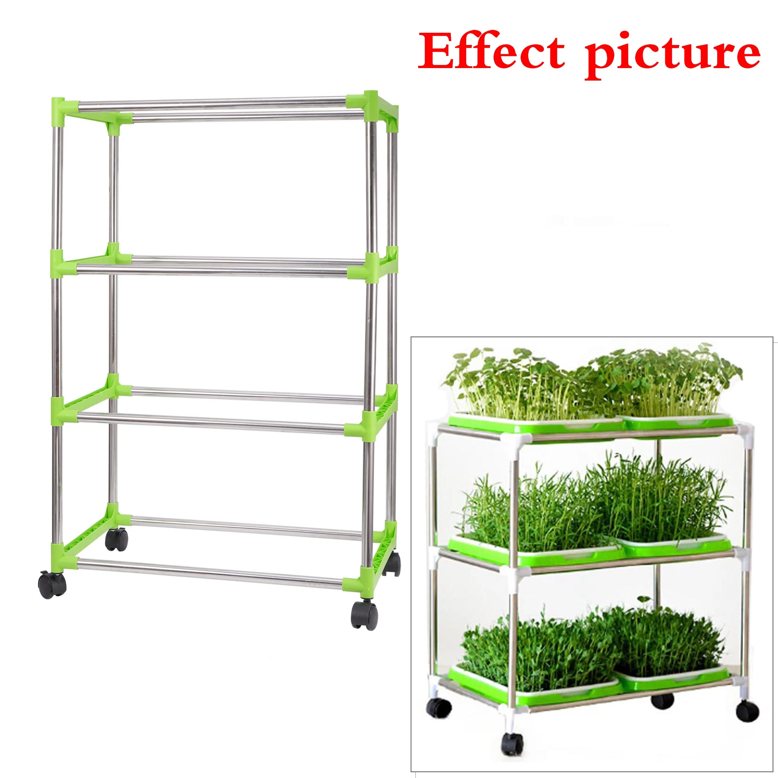 Bean Sprout Nursery Tray Shelf, Stainless Steel Seedling Germination Tray, Hydroponics Vegetable Planting Frame