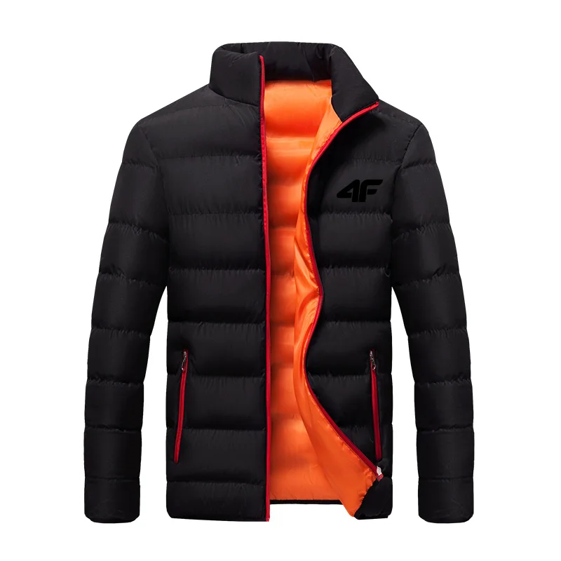 2022 Men's Casual Jacket Men's Waterproof Windbreaker Jacket Winter Warm Autumn Zip-Up Men's Coat Solid Color Large Size