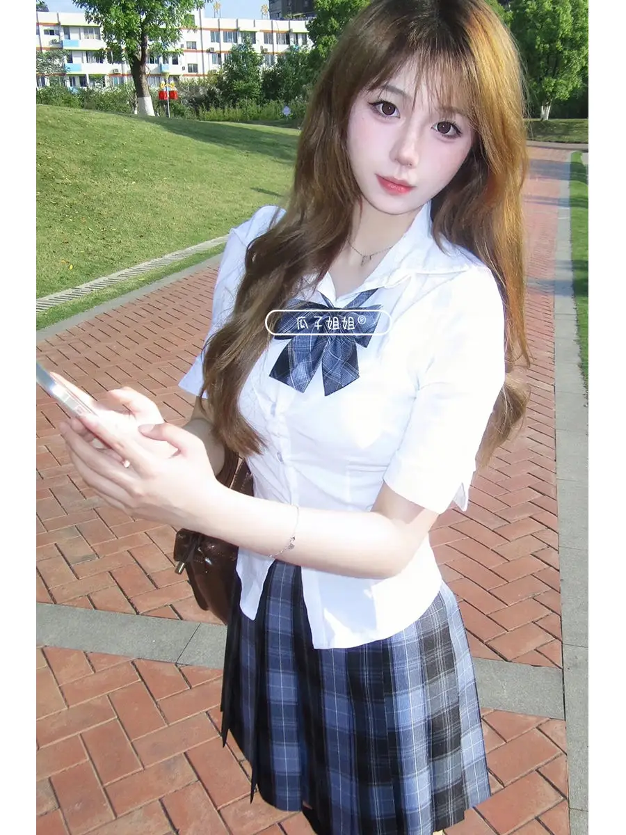 Japan Jk Summer New Fashion Women Korea School Uniform Style Jk Dress Set Women'S Two-Piece Set Pleated Skirt Set Collge Style