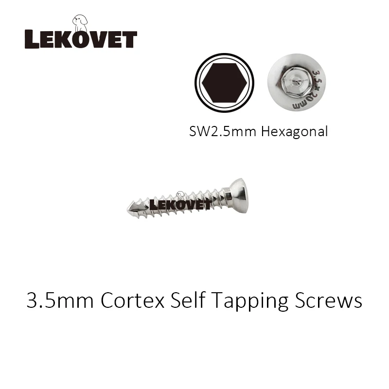 3.5mm Self-tapping Cortical Screws Veterinaria Pets Orthopedic Surgical Implants Medical Equipments veterinary surgical instruments orthopedic instruments