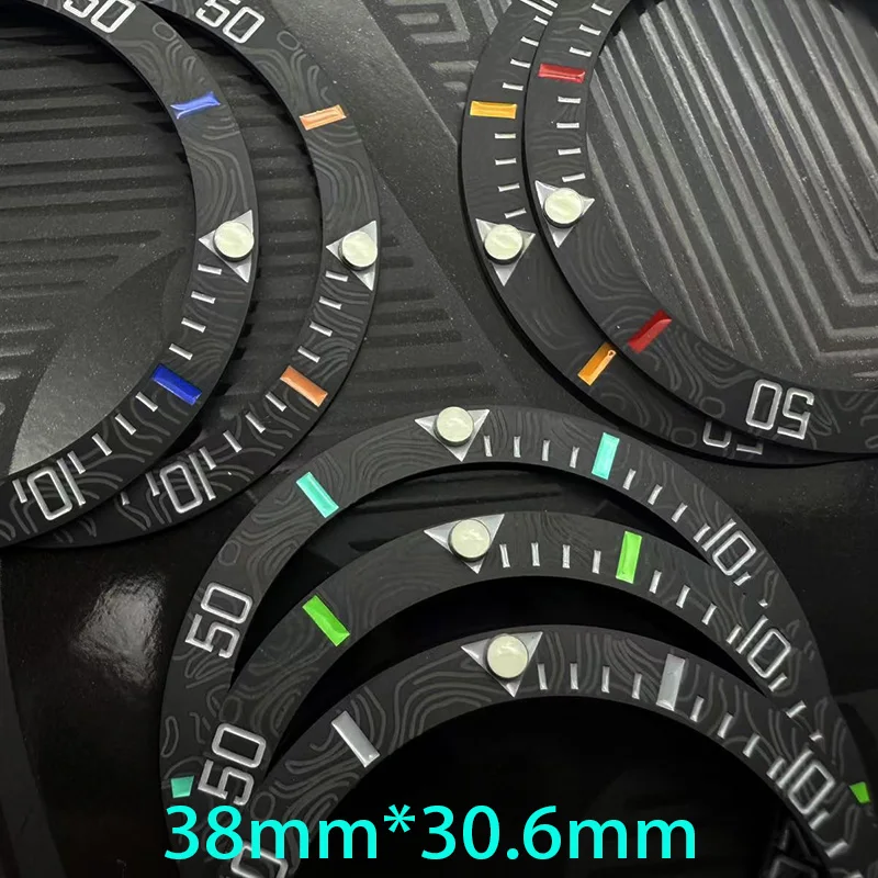 Imitation Carbon Fiber Curved Ceramics Bezel Insert