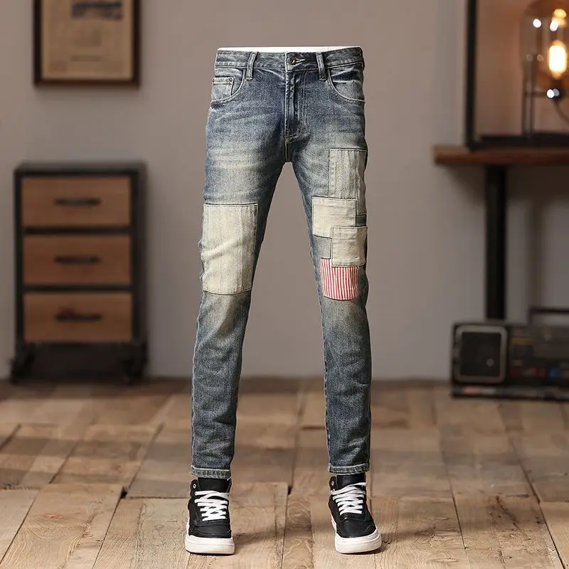 

2023 Handsome Personality Retro Versatile Men's Jeans Autumn Trend jeans pants skinny jeans men ripped jeans fall guys