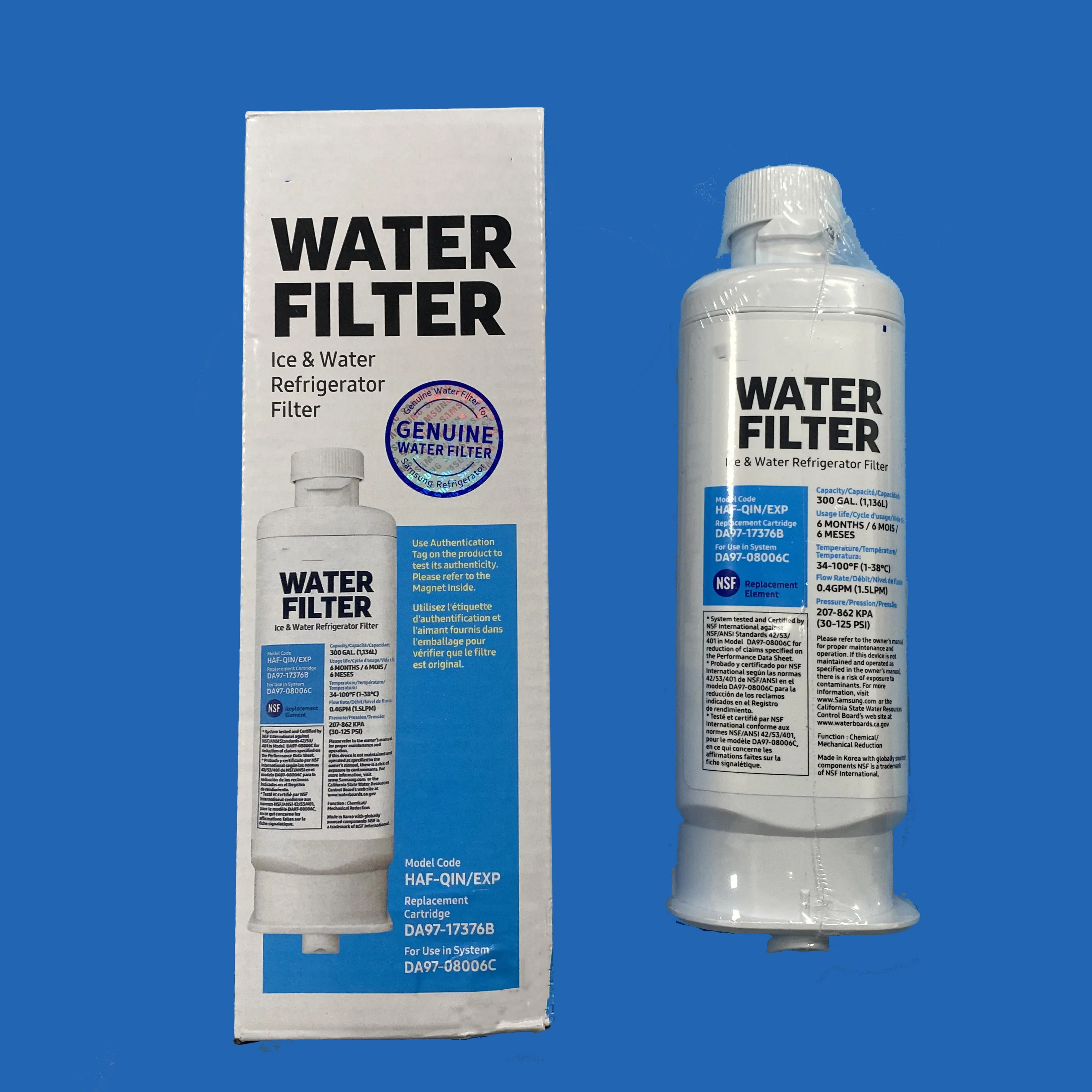 

Replace original DA97-17376B HAF-QIN / EXP refrigerator water filter 2pcs