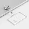 Fashion Metal Card Cover Case Bank Business Work Card Holder with ABS Retractable Badge Reel Lanyard Credit ID Card Badge Bag 4