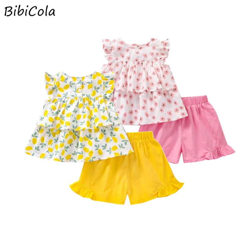 Kids Girls Summer Clothes Set Girls Cute Clothing Set Fashion Flowers