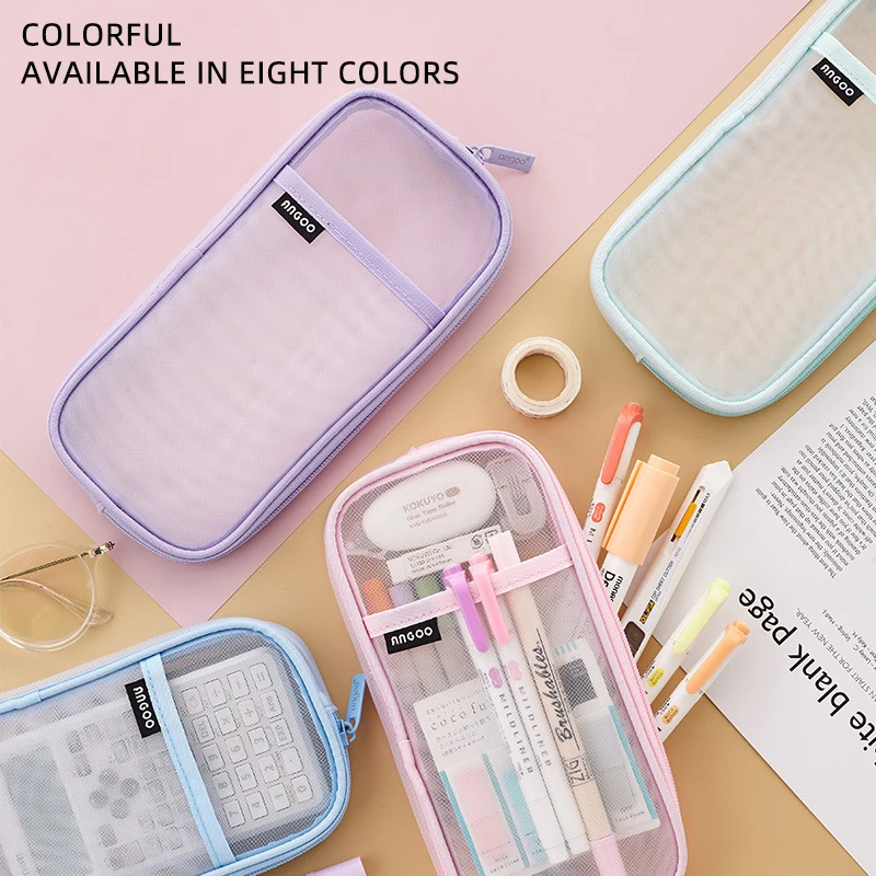 2 Layers Large Capacity Pencil Bag Kawaii Stationery Aesthetic