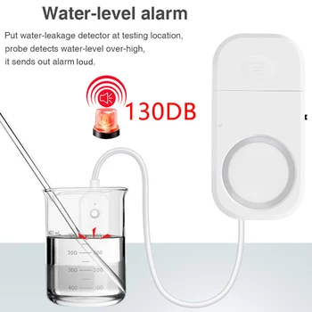 130DB Water Leak Sensor Sound Alarm System Smart Home Automation Water Overflow Level Detector Residential Security Protection 1