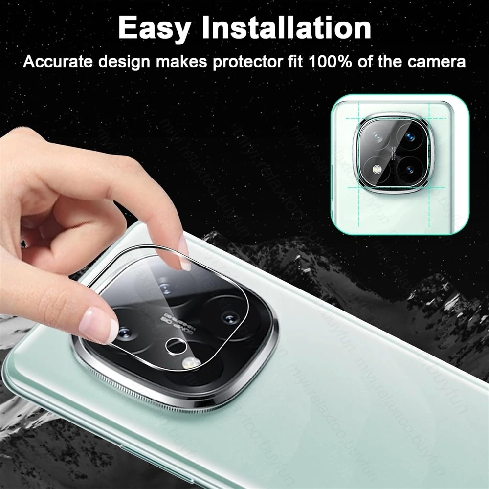 Premium 2-Pack Clear 3D Curved Tempered Glass Camera Lens Protector Case