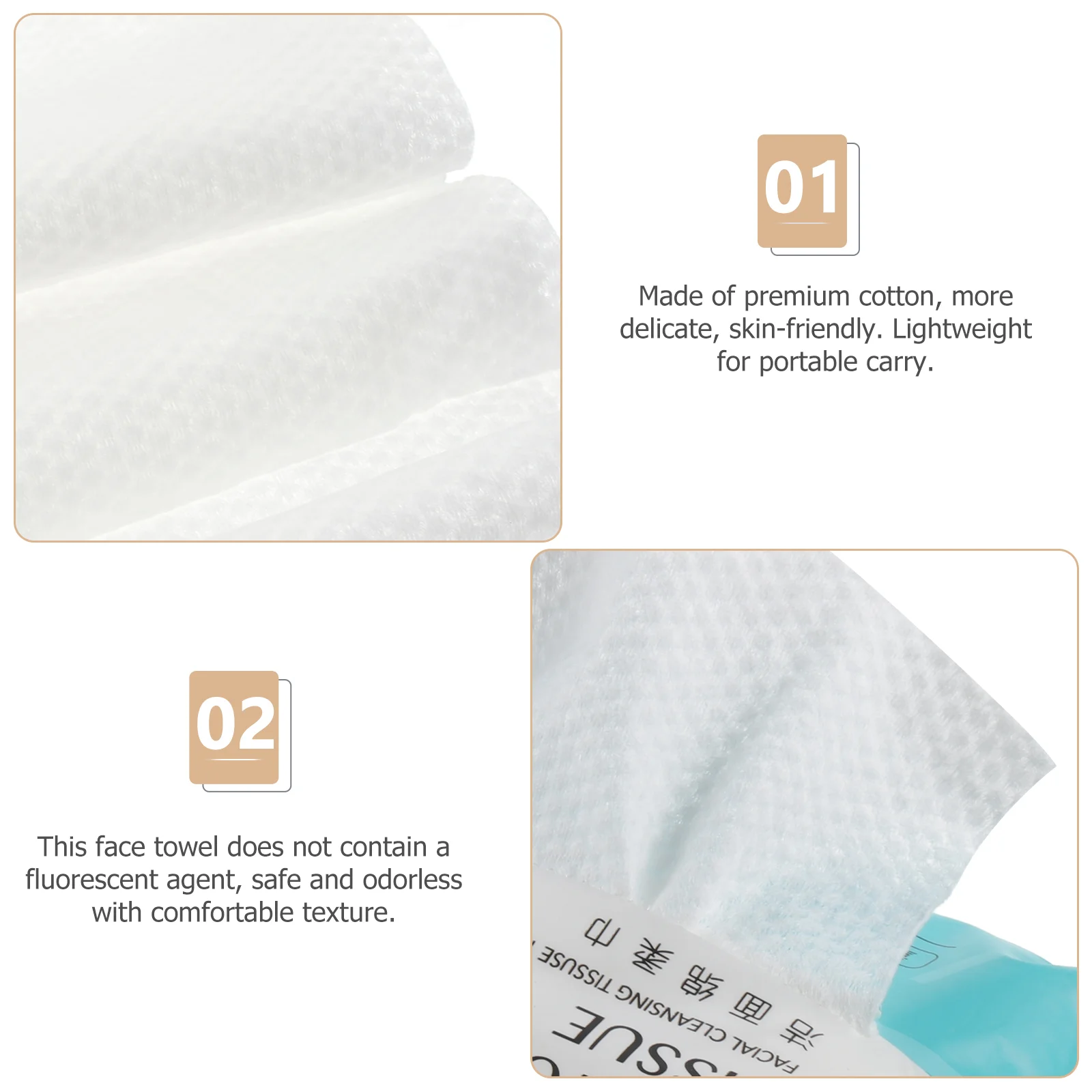 1 Pack Disposable Removable Non-woven Facial Towel Thick Cleansing Wet and Dry Makeup Remover Tissue(100 Sheets)