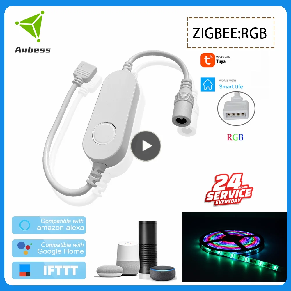 Zigbee Smart Rgb Led Strip Controller Tuya Led Moduli Di Automazione Controllo Del Telefono Funziona Con Amazon Alexa Google Assistant Ifttt