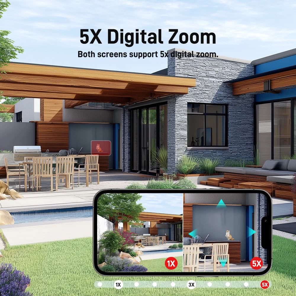 5K 10MP WiFi Camera Waterproof Dual Lens Dual Screen CCTV Security Protection Ai Tracking Street Cam Surveillance O-kam Pro 5