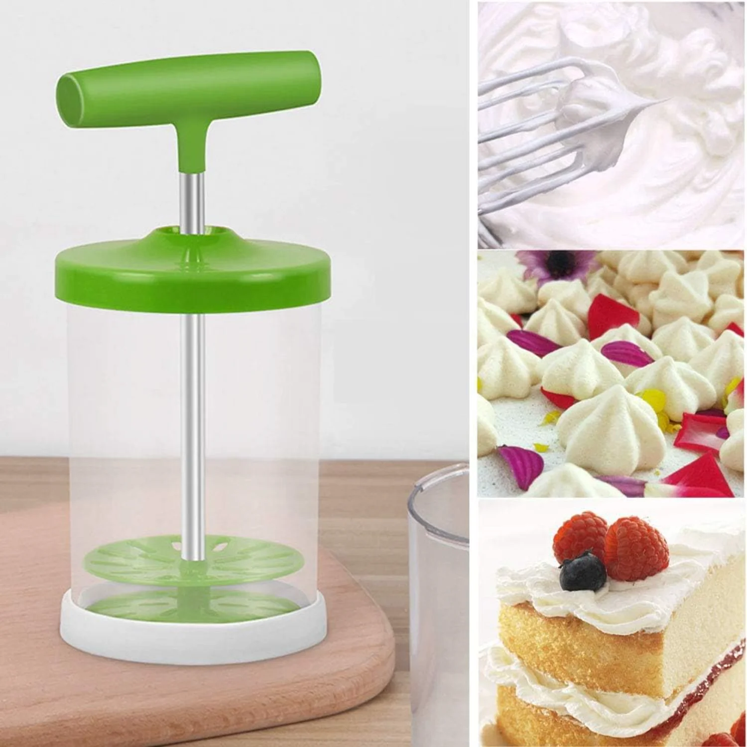 Manual Whipping Cream Dispenser DIY Whipped Cream Dispenser Professional Whipper Maker for Shop Kitchen Salad Dressings F