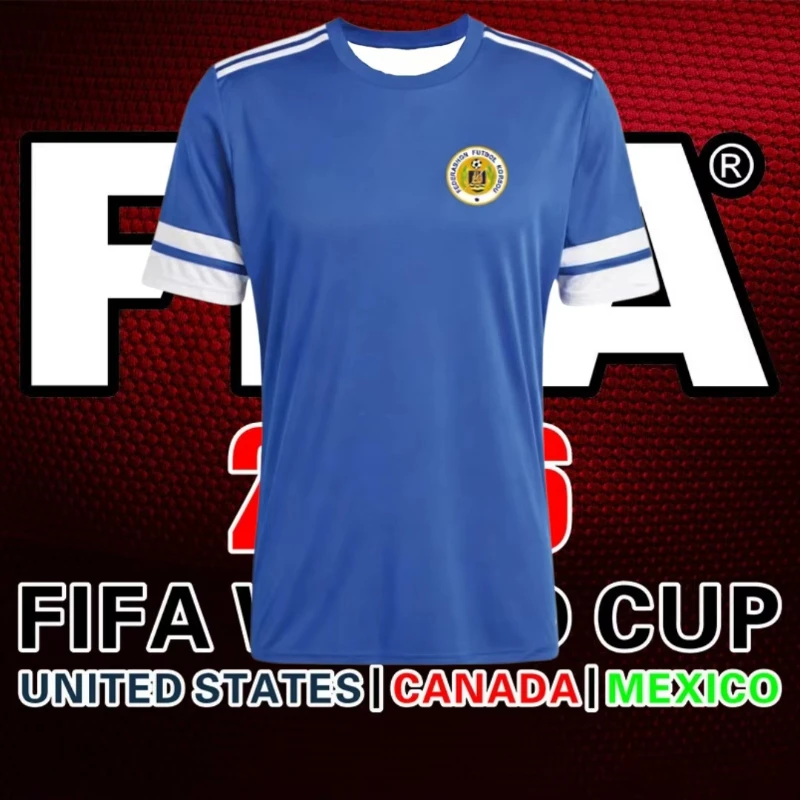 Fashionable Trendy Football Jersey Quick Drying Player Curacao Soccer Jerseys Nation Home Men Family Kids Tees Football Uniforms