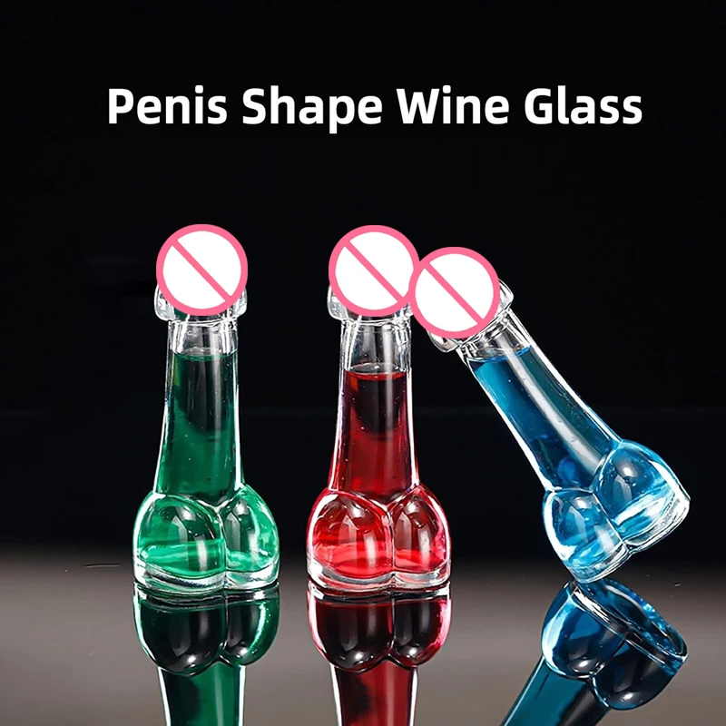 Glass Cup Hen Party Bar Cups Penis Shot Wine Glasses Beer Transparent Cocktail Vasos De Vidrio Dick Willy Bachelorette Straws Bridal