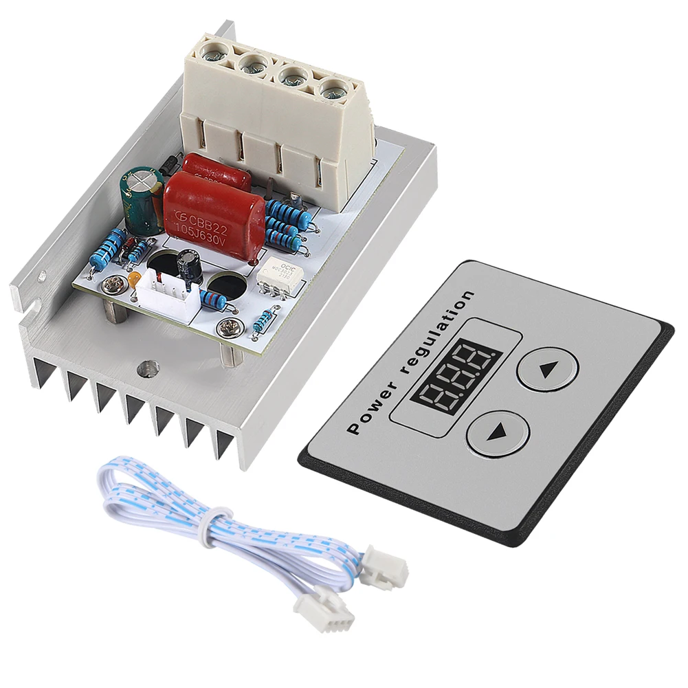 AC 220V 10000W SCR Digital Control Electronic Voltage Regulator Speed Control Dimmer Thermostat with Digital Meters Power Supply