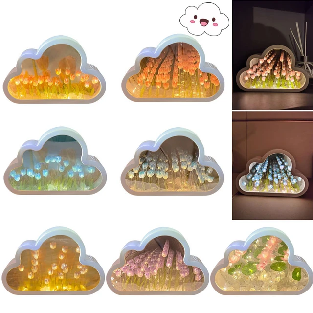 INS DIY-Veilleuse LED Tulipe Nuage, Ornements Créatifs, Cadre Photo, Miroir,  Lampes de Table, Décoration de Bureau, Cadeau d'Anniversaire pour Bol -  AliExpress