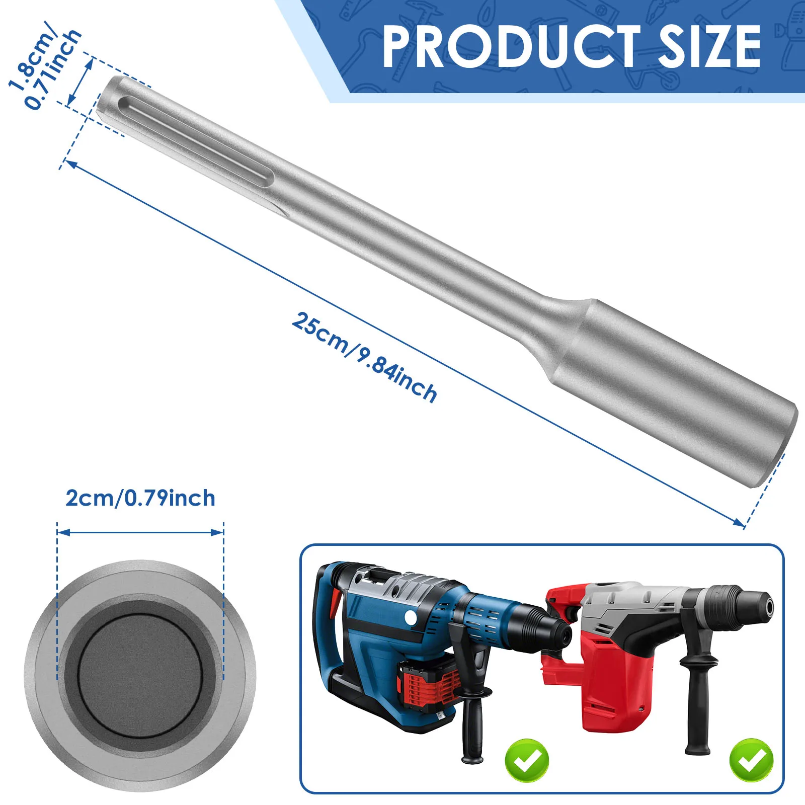 SDS Max Shank T-Post Driver For T Posts, 3 Inch Diameter Head