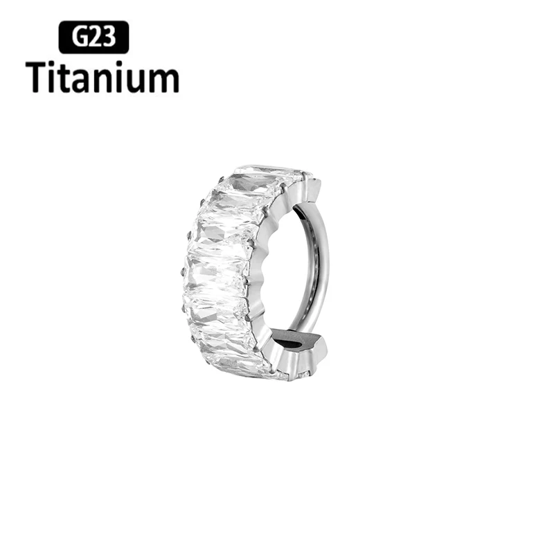 G23 Titanium Piercing Earrings High-Quality Nose Rings Clicker Septum Hoops 8/10mm Tragus Ear Helix Lobe Lip Nipple Body Jewelry