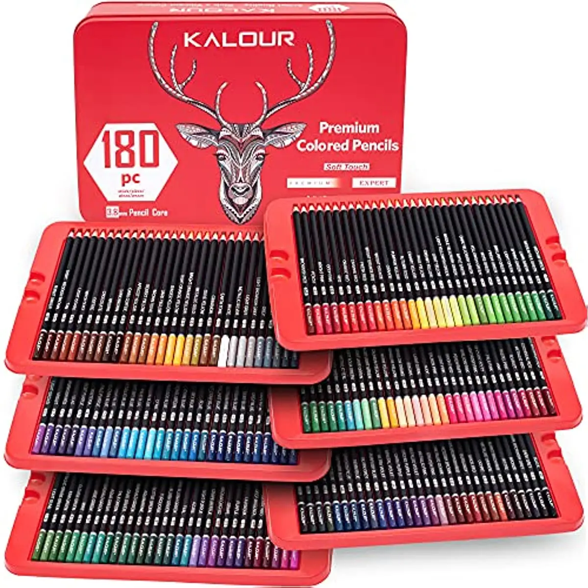 Kalour Colored Pencil 180 pcs Set Professinal Art Oily Tin Box Colored Lead High-quality Colored Lead Graffiti Pencil Set Gift