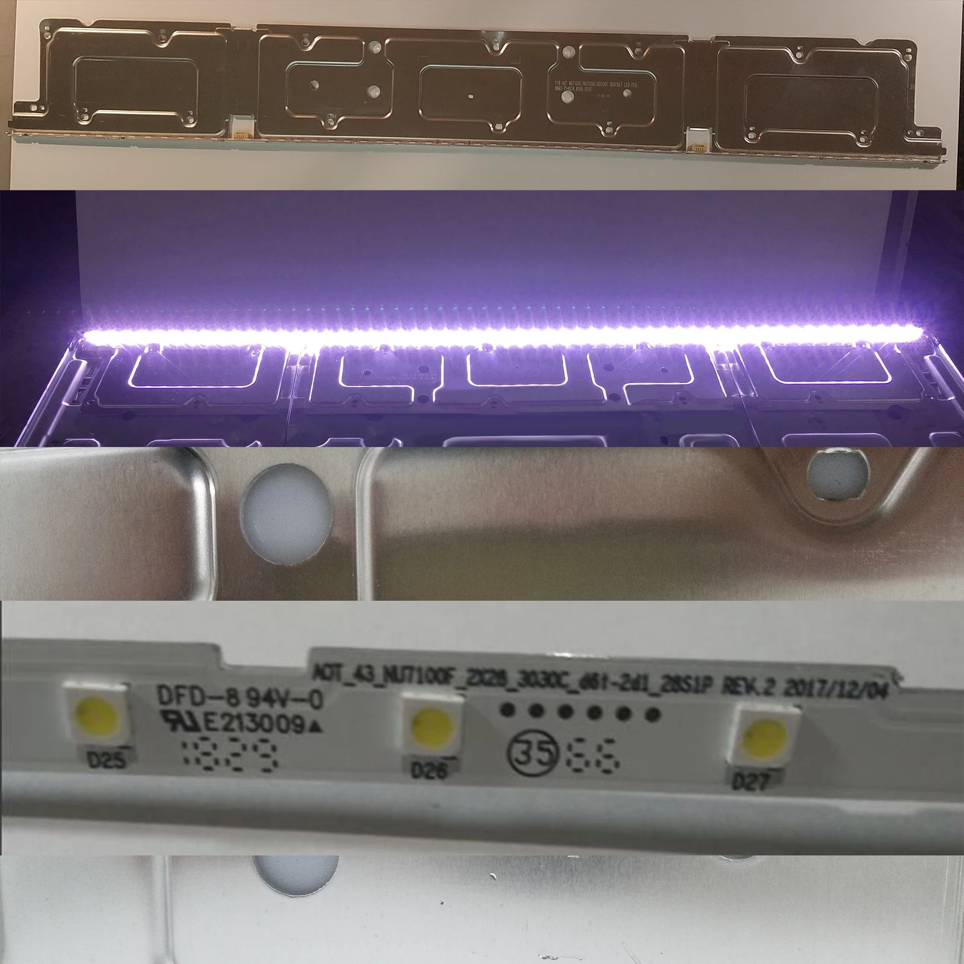Tira de Luz de Fundo Led para Samsung Samsung 43 tv Ue43nu7100u Aot 43 Nu7100f 2x28 3030c Bn4400947a 5kits 10 Kits 50 Kits 75kits Novo - Imagem 6