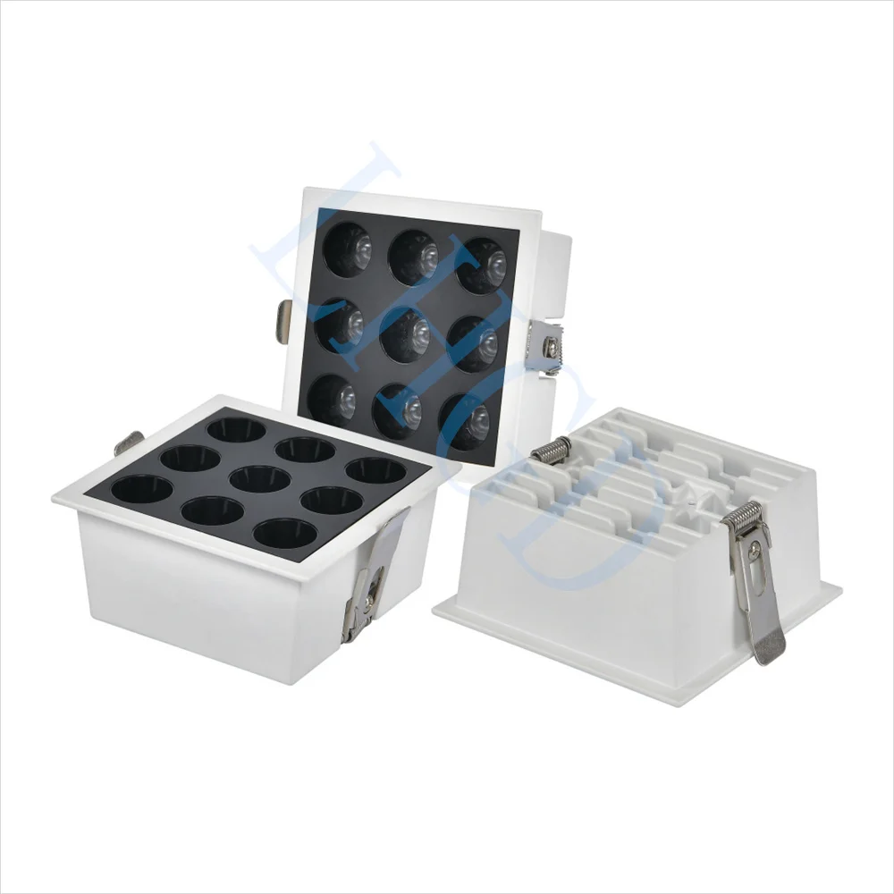 선형 그릴 조명 조도 조절 AC85-265V COB 스포트라이트, 24 ° 오목한 스트립 다운라이트, 실내 천장 벽 세척 조명 램프, 3W-45W