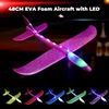 Foam Hand Throwing LED Airplanes Toy 48cm LED Flight Mode Glider Inertia Planes Model Aircraft Planes Outdoor Sport 1