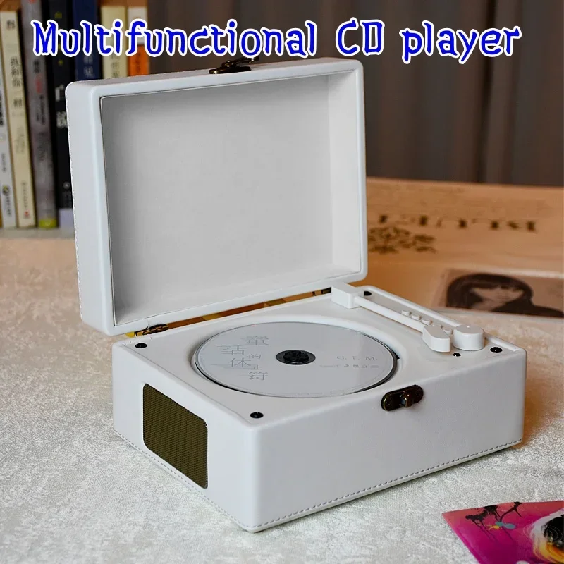 스피커 포함 플레이어, 듀얼 데스크탑 블루투스 5.1 CD 스테레오 스피커, 레트로 대용량 배터리 가방, 리모컨