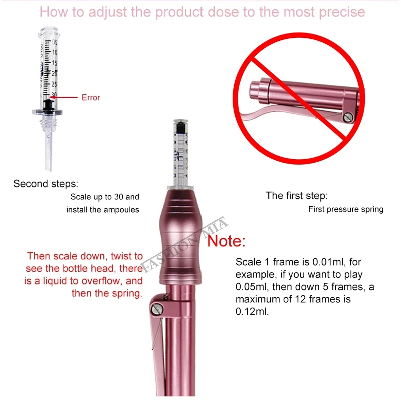 0.3ml Pink hyaluronique pen Hyaluronic Acid Pen No needle Guns For Anti-wrinkle Skin Rejuvenation Lips Lifting Lip Atomizer