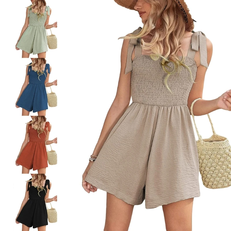 

New style Sexy Strap Romper for Women Perfect for Summer Square Collar Flowy Jumpsuit