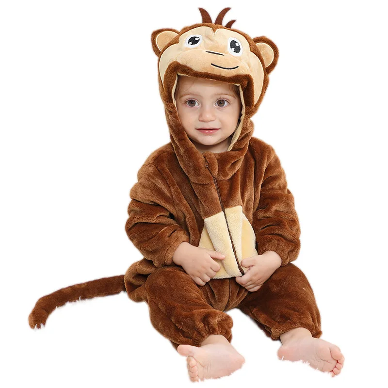 

High Quality Mascot Cartoon dinosaur Costume orange Costume for kid HALLOWEEN Cow shaped children's flannel climbing suit