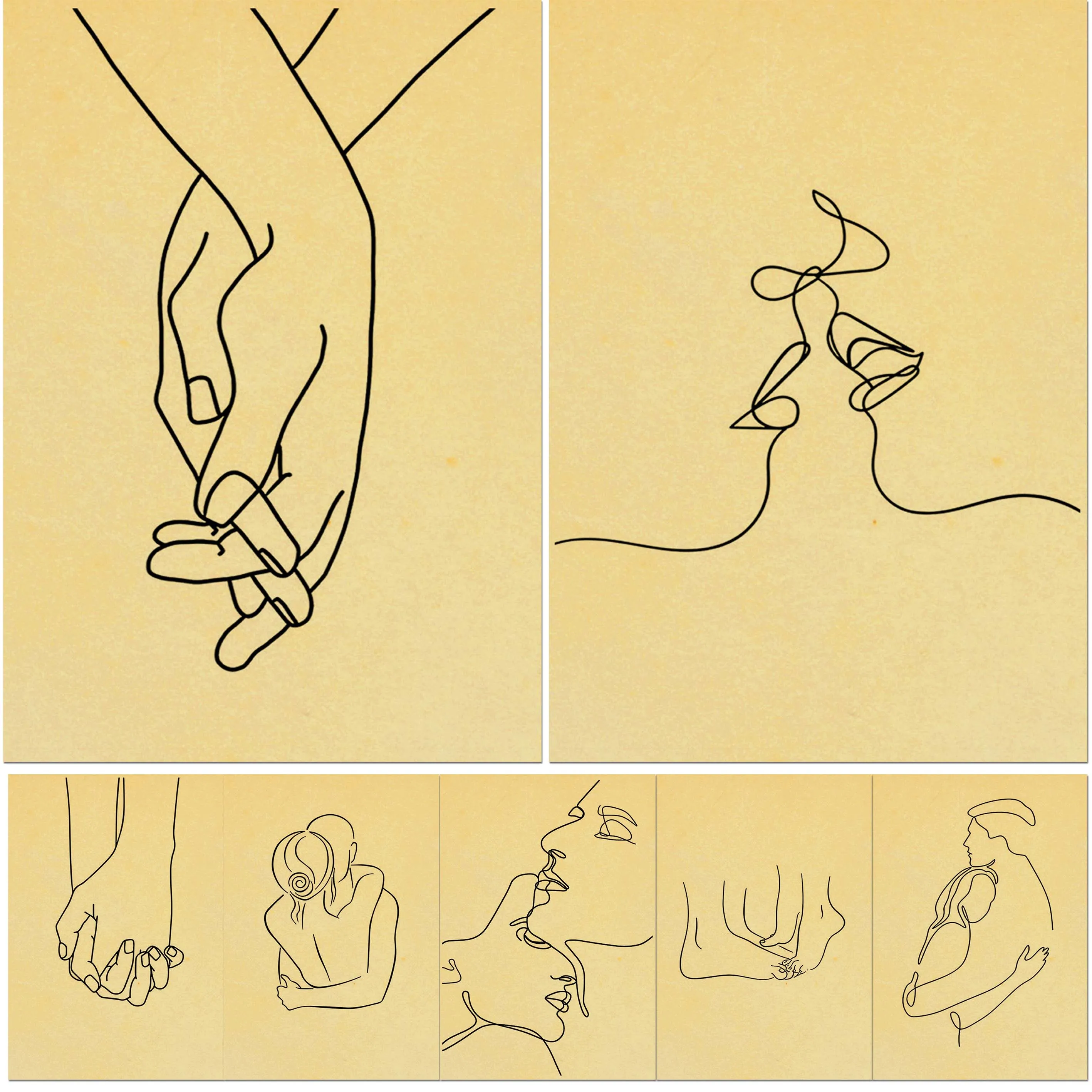 

Scandinavian Style Love Poster Vintage craft paper Painting Amore Wall Pictures For Living Room Nordic Decoration Home Art