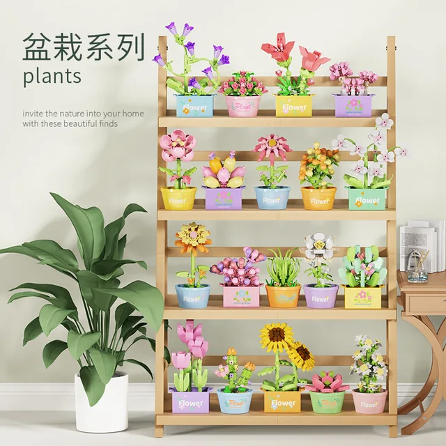 Bouquet Flower Mini Particle Blocks Flowers Model Micro Building Bricks Creative Desk Decor For Adults Toys for Children 6 Year 3