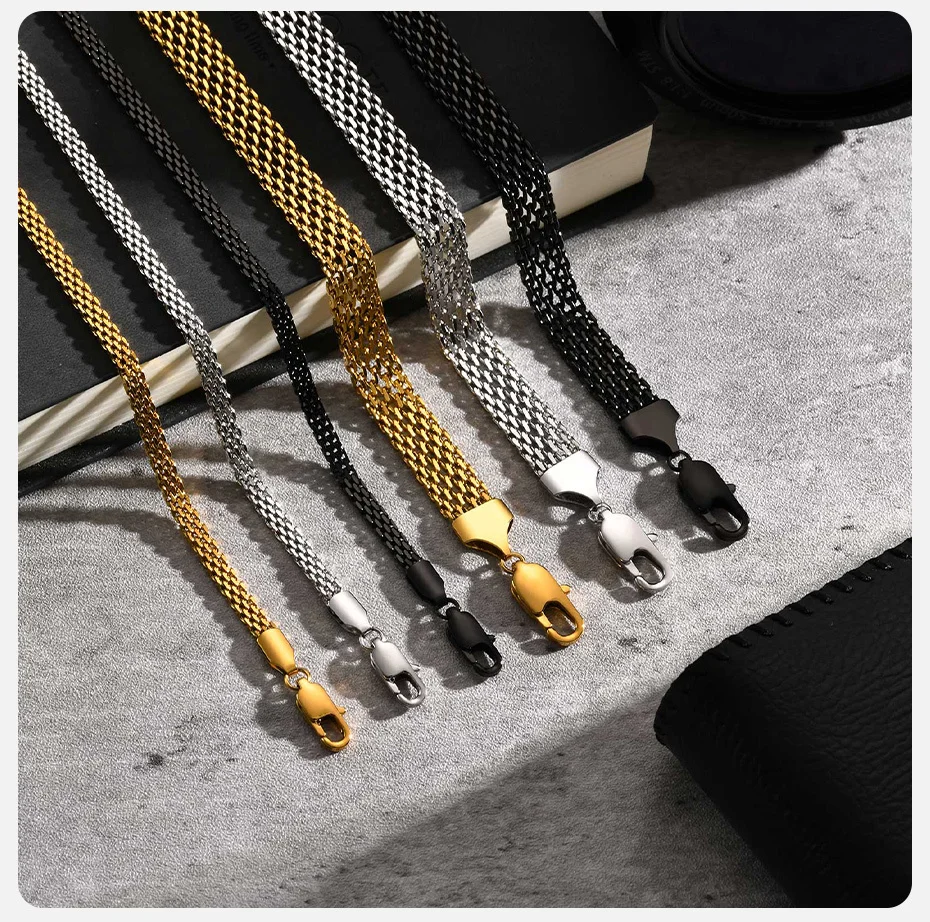Trendiges Mesh-Armband mit Kettenarmband für Männer und Jungen, 3/8 mm breites verstellbares Armband aus Edelstahl, einfaches minimalistisches Schmuckgeschenk – Detail 10