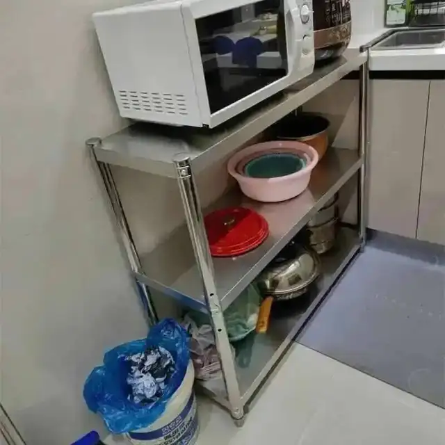 ตู้เก็บของในครัว สแตนเลส ใหม่ โต๊ะทำงานในครัว เตาในครัว ชั้นวางของหลายชั้น เฟอร์นิเจอร์ครัว M Kitchen 5