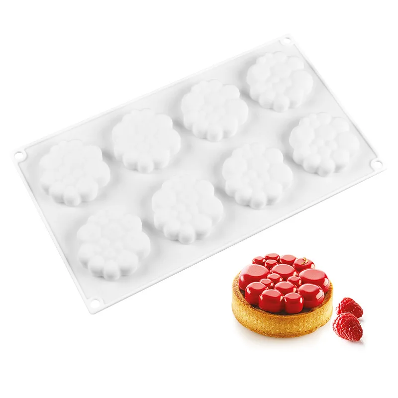 

8 Cavity Mulberry Pattern Silicone Cake Mold for Cream Chocolate Mousse Dessert Jelly Pudding Bread Bakeware Pan Decorating Tool
