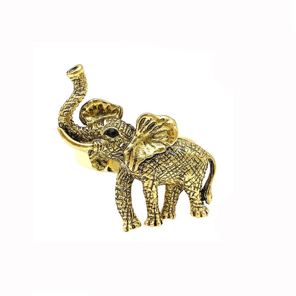 6Pcs Retro Elephant Napkin Rings Animal Napkin Holders for Easter Birthday Christmas Wedding Party Table Decorations ERM168