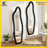 Comanlai 140x45 см волнистое напольное зеркало для ванной комнаты, зеркало всего тела для гостиной, зеркало в полный рост, настенное зеркало, стоящее зеркало