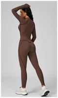 Yoga Bodysuit Long Sleeved Women's Tracksuits Gym Zipper Jumpsuits Sports Workout High-intensity Fitness One-piece Tights Suit - Image 3