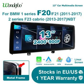 Radio de coche Android Auto 2 DIN con Carplay inalámbrico, pantalla Linux de 2400*900P, estéreo para BMW Serie 1 y 2 F20 F21 F23 Cabrio 2011-2016 NBT, Bluetooth, Autoradio, Airplay, Mirror Link, Autolink, reproductor multimedia, navegación GPS. 1