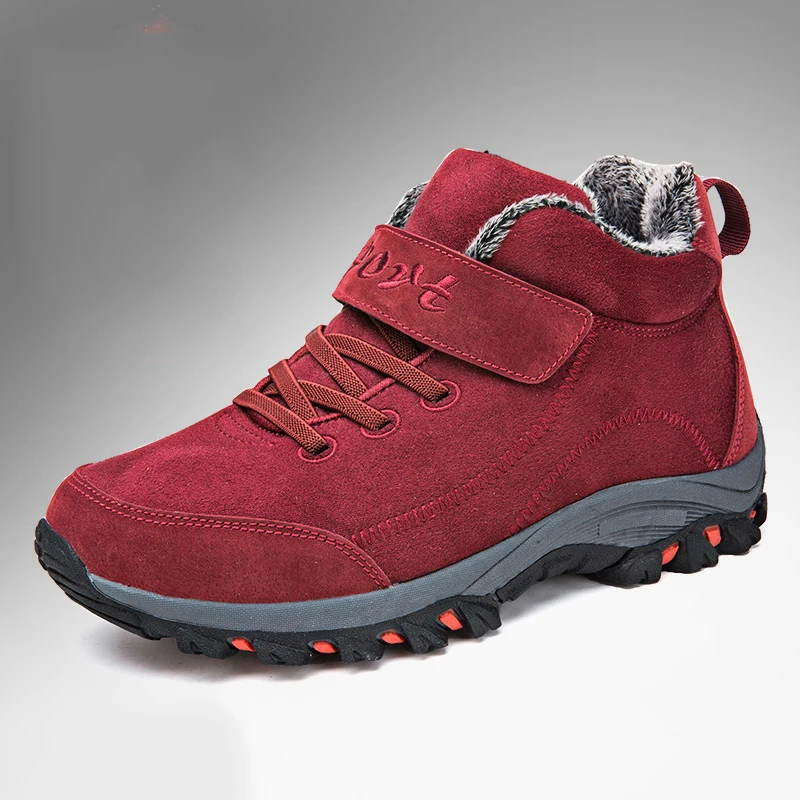 Winter Warm Men Boots Waterproof Snow Boots Man Plush Hiking Sneaker Footwear Outdoor Non-slip Unisex Ankle Shoes Plus 48 hiking shoes snow boots