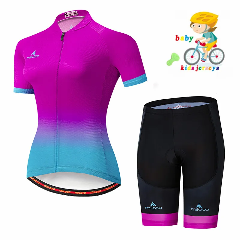 MILOTO-Kids Cycling Jersey Set, Children's Clothing, Road Bike Shirts, Bicycle Pant, MTB Outdoor Clothes,