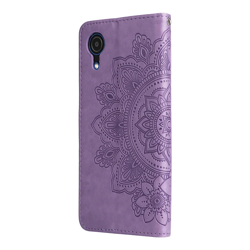 samsung cute phone cover A23 5G SM-A235F Case For Samsung Galaxy A 03 A03 Core  A33 A53 A73 A13 5G Cover Embossed Seven-petal Flower Flip Holster Coque cute samsung cases