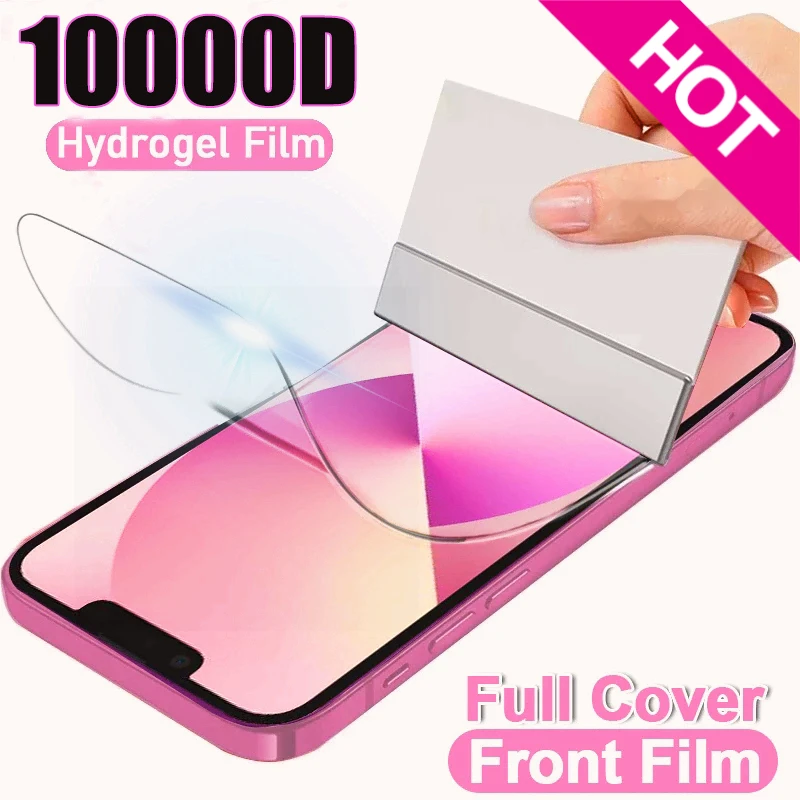 

1000D Full Cover Hydrogel Film For iPhone 13 Pro Max 12 Mini Screen Protector iPhone 11 Pro Max X XR XS XS Max 14 Plus Not Glass
